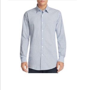 New men’s Bloomingdales Blue Plaid Dress Shirt